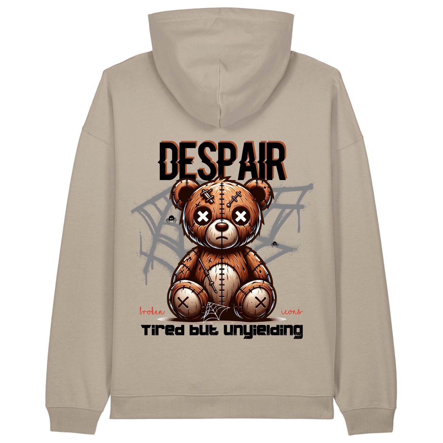 Despair - Organic Heavy Oversized Unisex Hoodie Stone