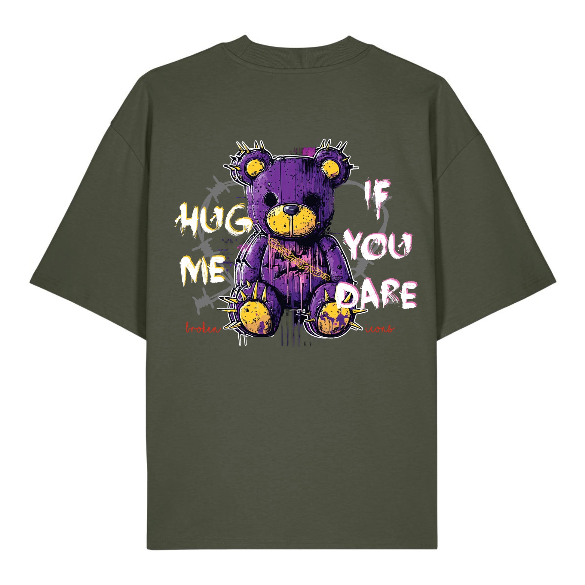 Hug Me - Organic Heavy Oversized Unisex Shirt Khaki