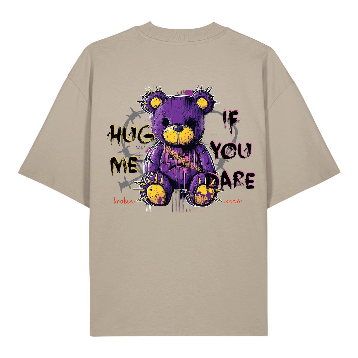 Hug Me - Organic Heavy Oversized Unisex Shirt Stone