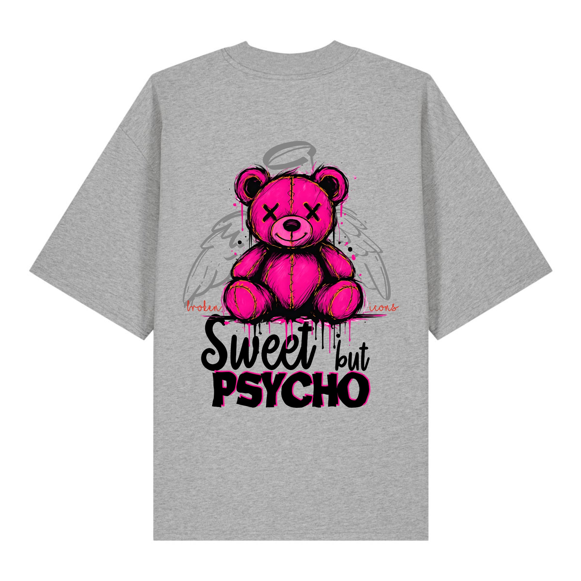 Sweet but Psycho - Organic Heavy Oversized Unisex Shirt Heather Grey