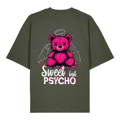 Sweet but Psycho - Organic Heavy Oversized Unisex Shirt Khaki