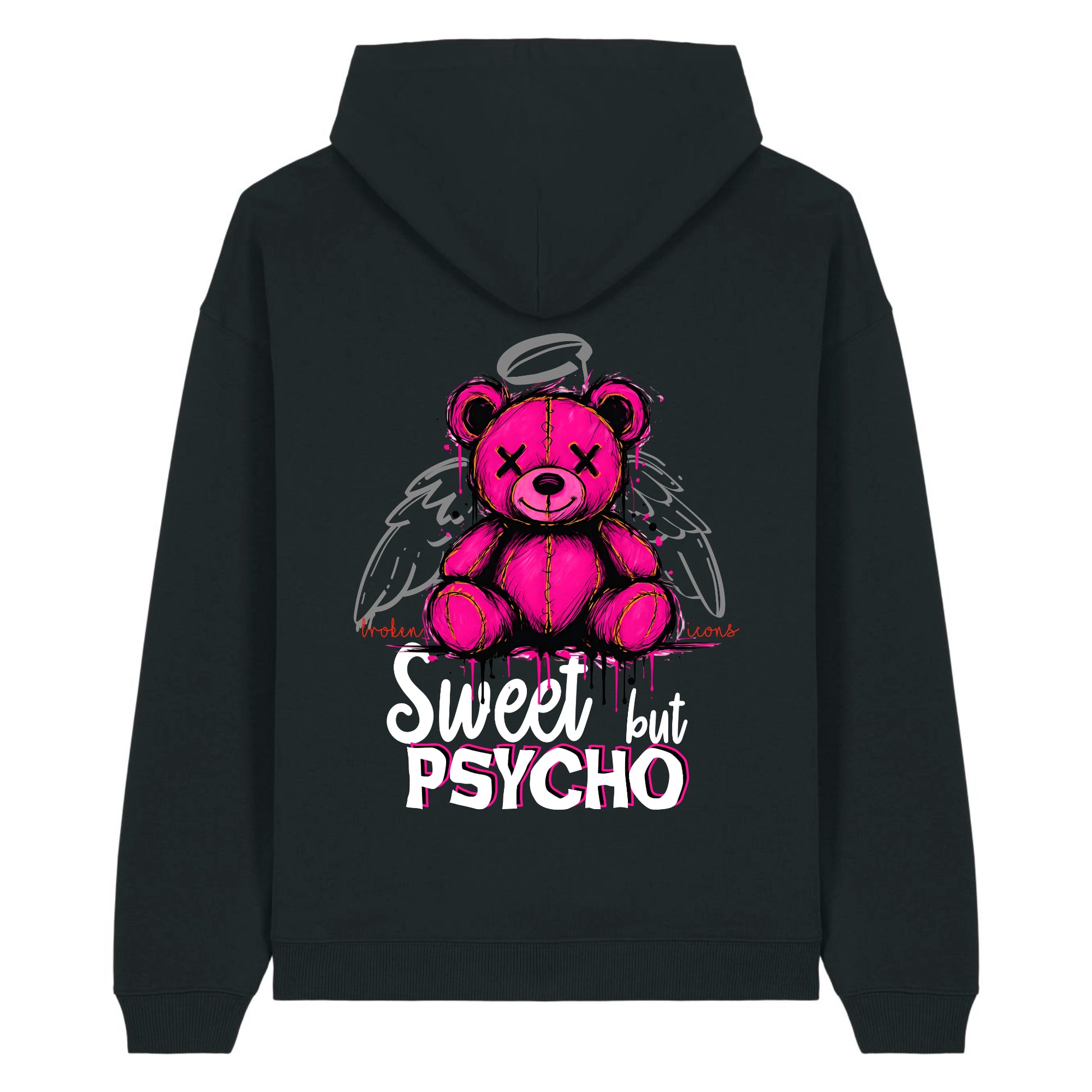 Sweet but Psycho - Organic Heavy Oversized Unisex Hoodie Black