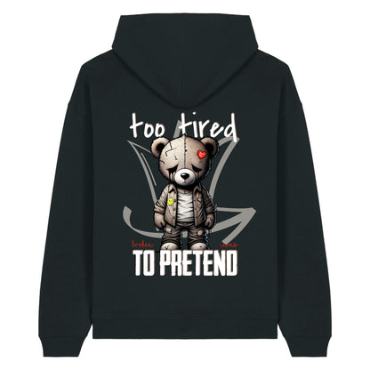 Too tired - Organic Heavy Oversized Unisex Hoodie Black