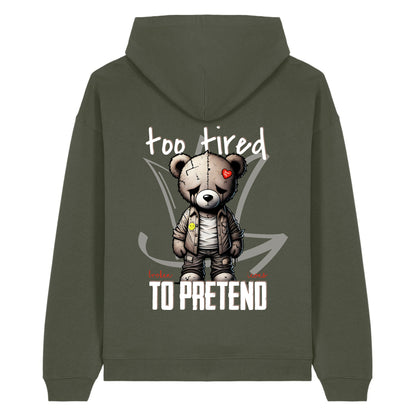 Too tired - Organic Heavy Oversized Unisex Hoodie Khaki