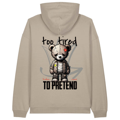 Too tired - Organic Heavy Oversized Unisex Hoodie Stone