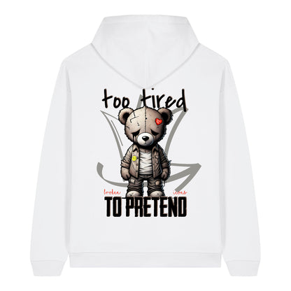 Too tired - Organic Heavy Oversized Unisex Hoodie White