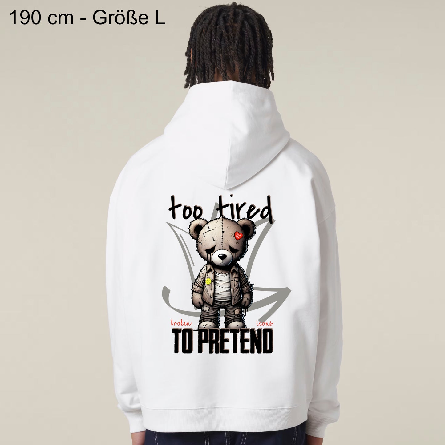 Too tired - Organic Heavy Oversized Unisex Hoodie