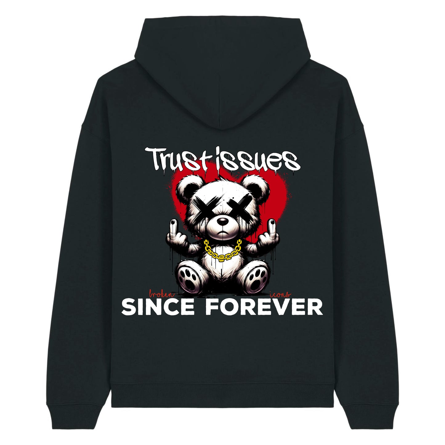 Trust Issues - Organic Heavy Oversized Unisex Hoodie Black