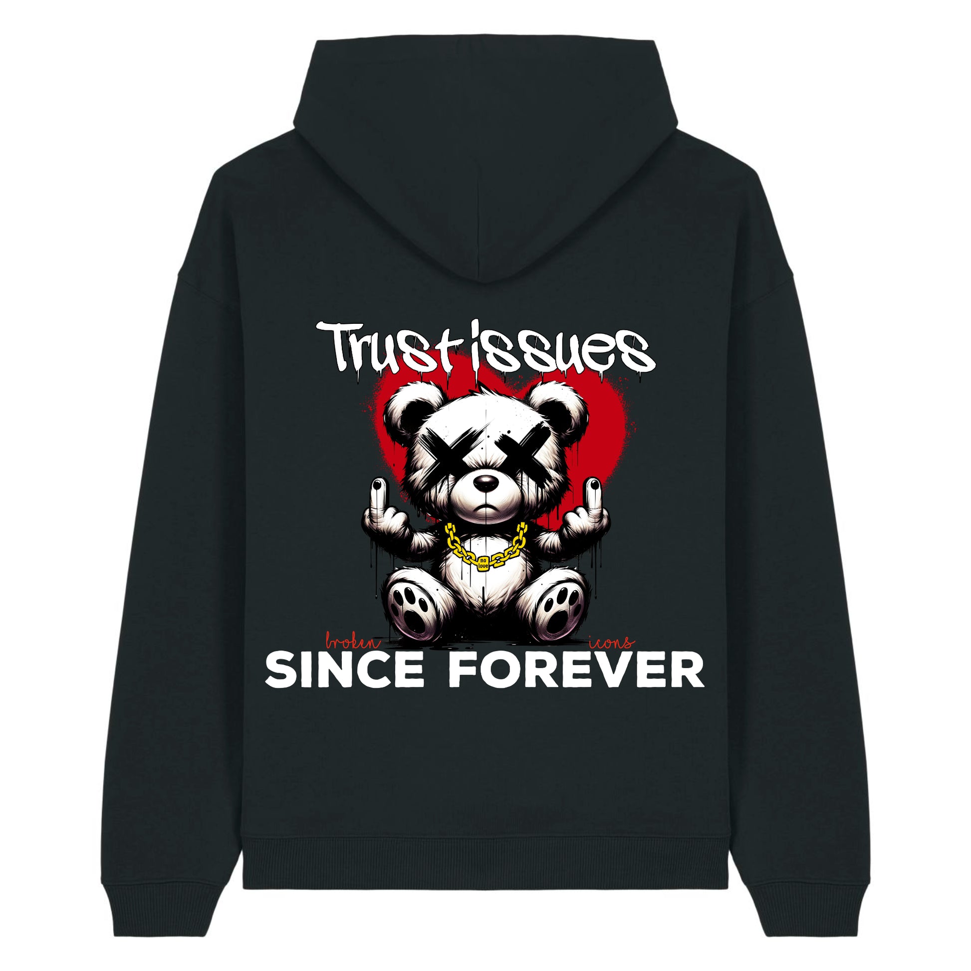 Trust Issues - Organic Heavy Oversized Unisex Hoodie Black