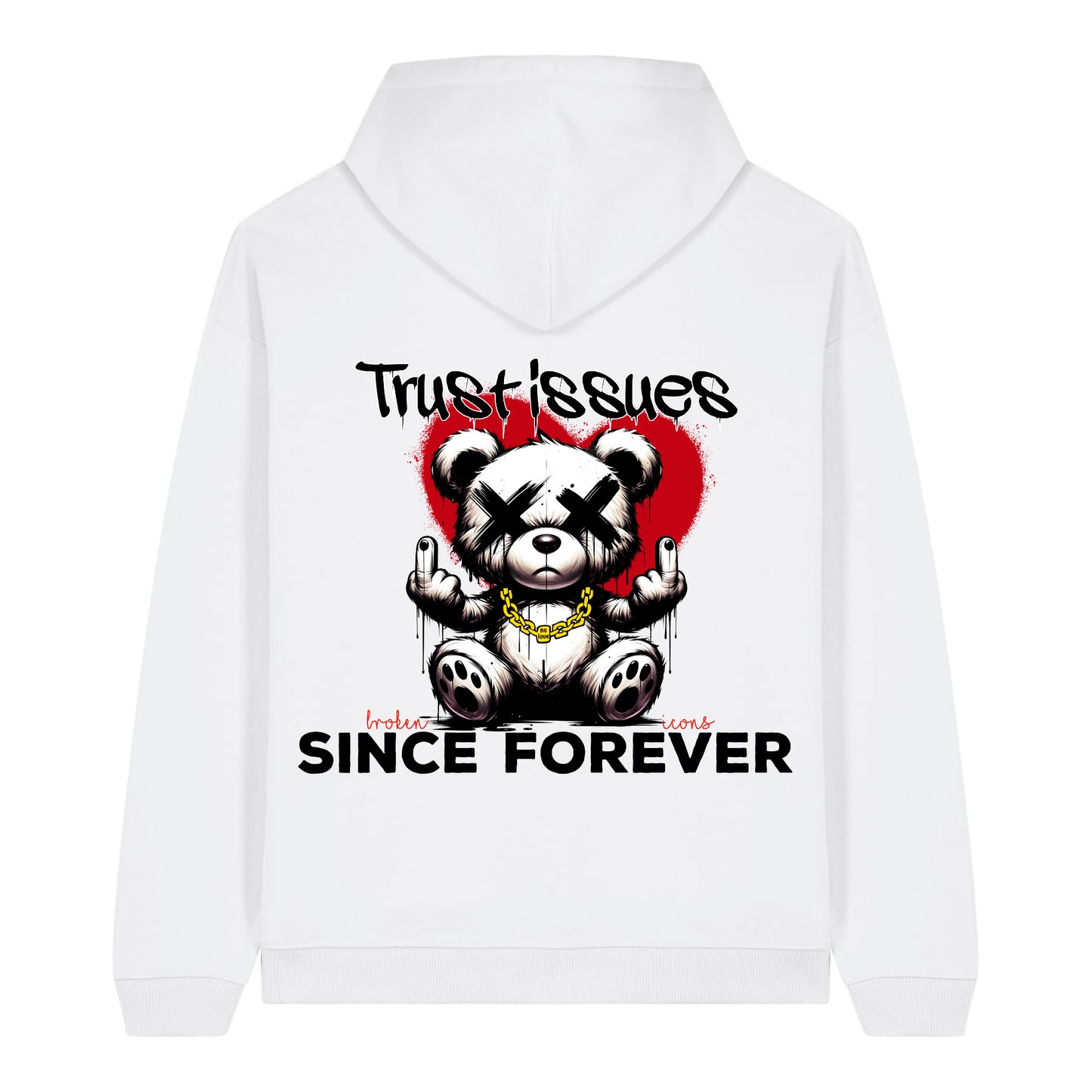 Trust Issues - Organic Heavy Oversized Unisex Hoodie White