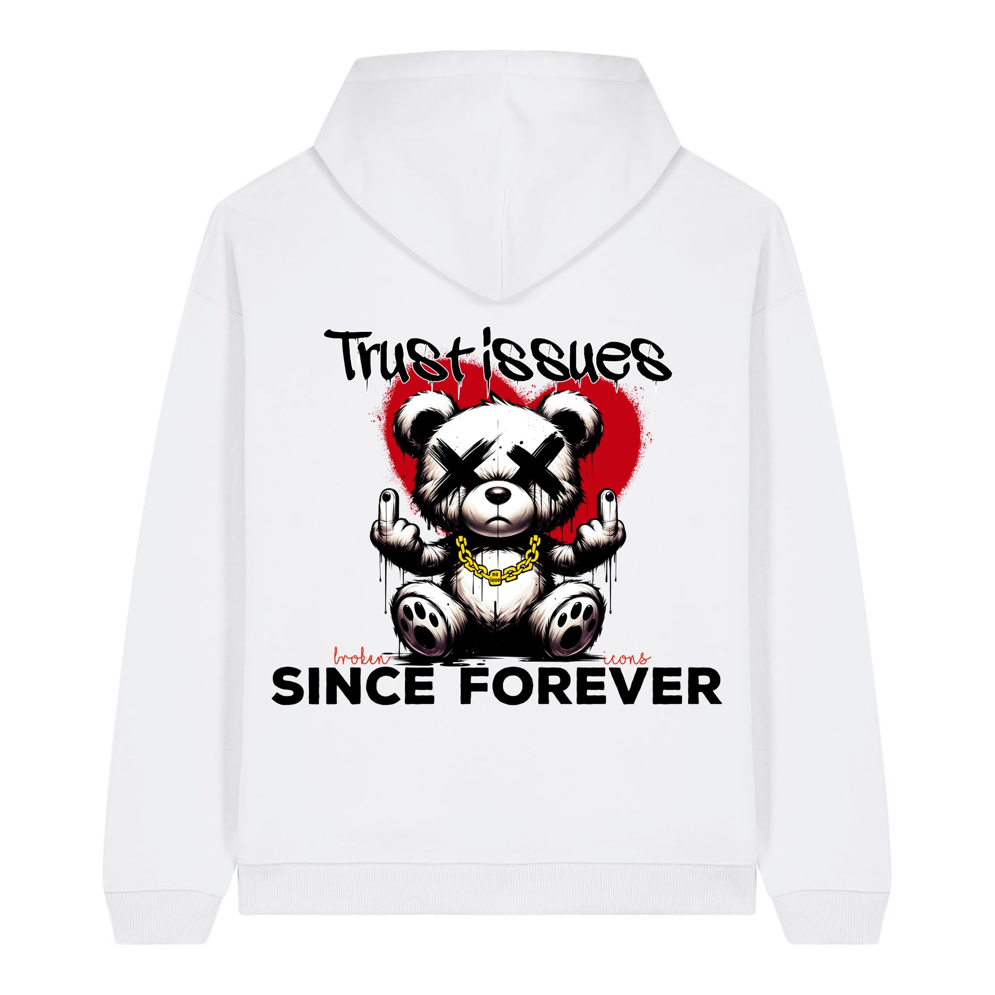 Trust Issues - Organic Heavy Oversized Unisex Hoodie White