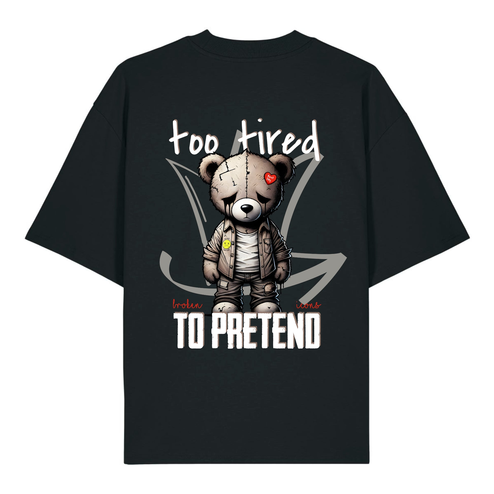 Too tired - Organic Heavy Oversized Unisex Shirt Black