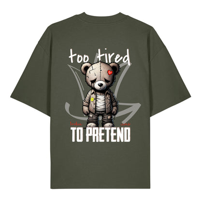 Too tired - Organic Heavy Oversized Unisex Shirt Khaki