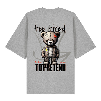 Too tired - Organic Heavy Oversized Unisex Shirt Heather Grey