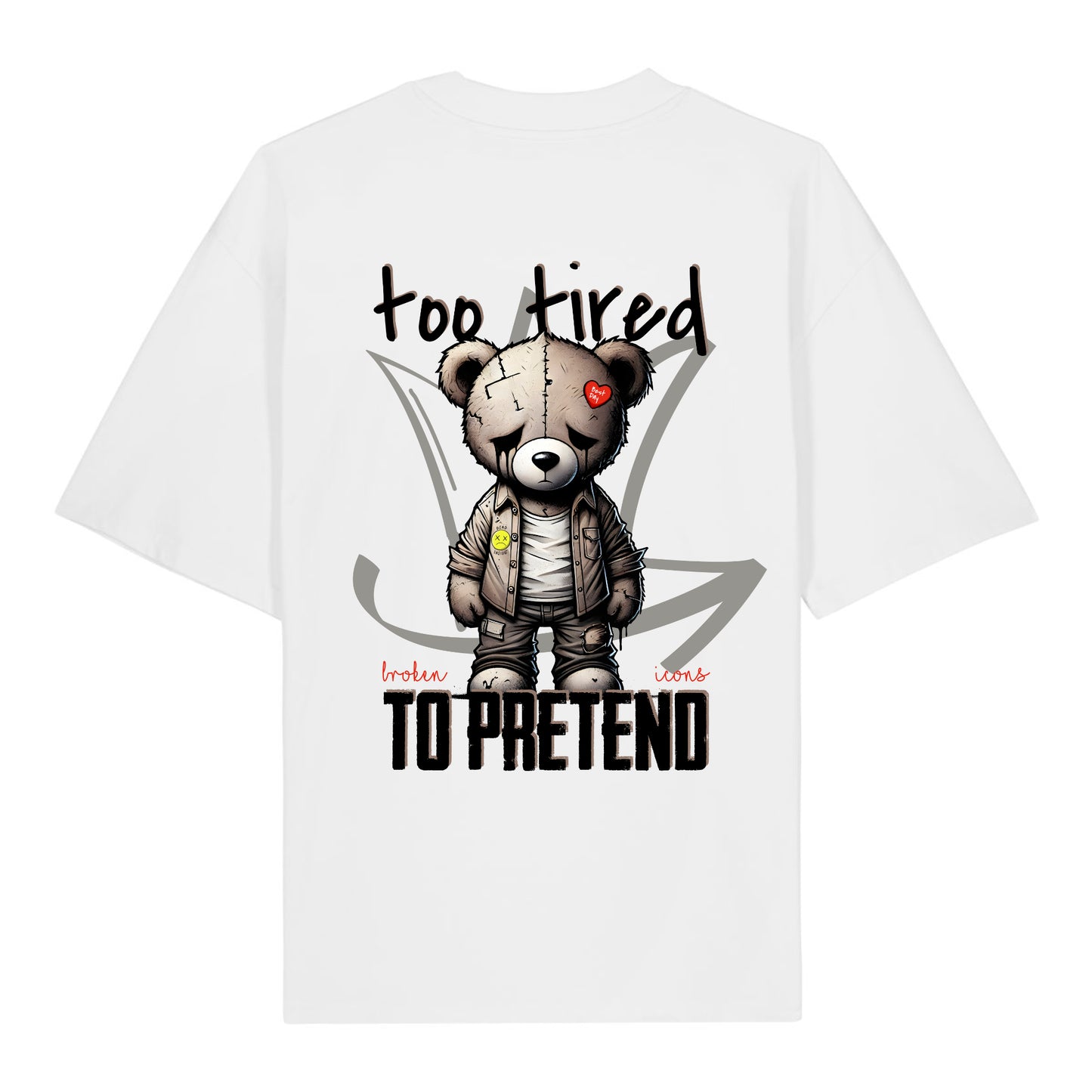 Too tired - Organic Heavy Oversized Unisex Shirt White